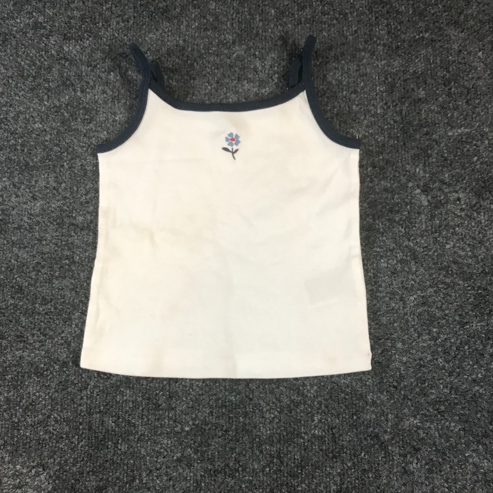 Old Navy Camisole Top Girls S 6-7 White Like New Embroidered Flower Tank